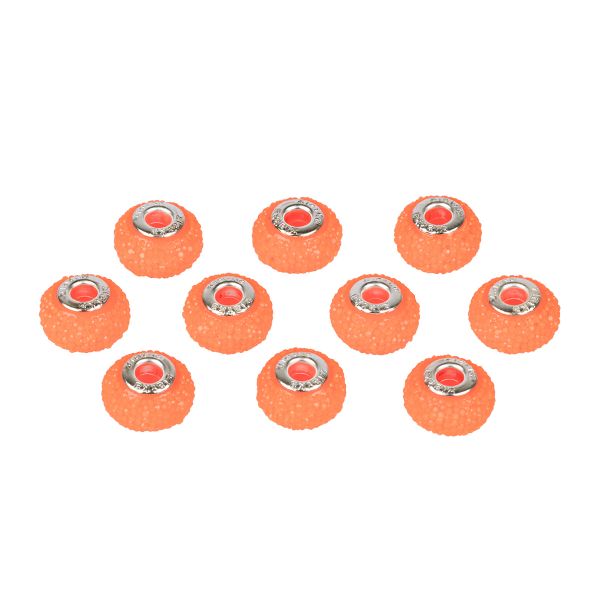Бусины шармы ⌀16 мм, 10 шт, смола, №15 оранжевый/неон, Zlatka RFB-16