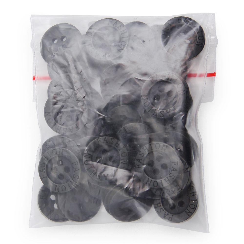 Пуговицы 4 прокола 24L (15мм), (Black (черный)), 36 шт, 615029-1