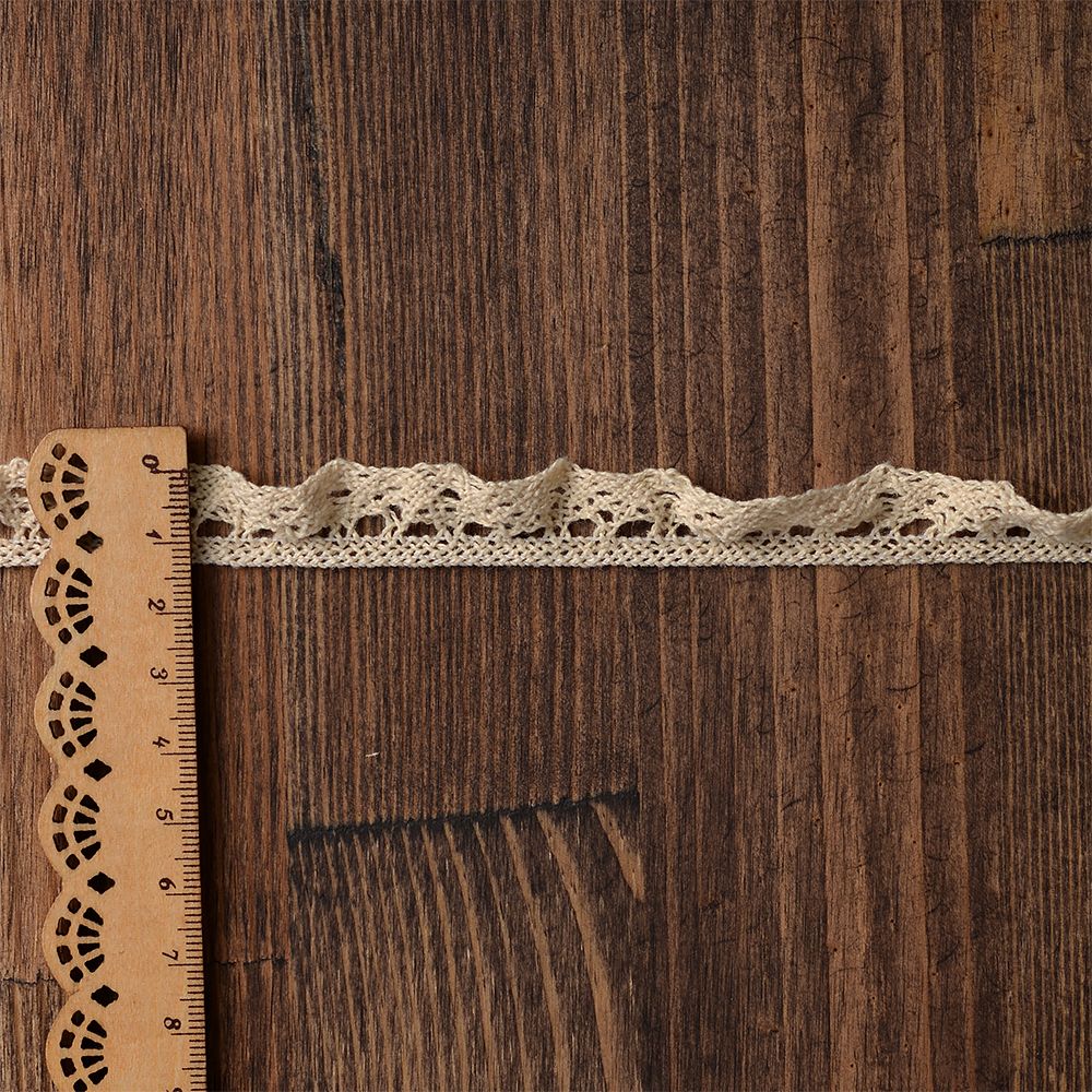 Кружево вязаное (тесьма) 17 мм / 10 метров, на резинке, диз. 303, цв.01 натуральный уп. 10 м, Kruzhevo