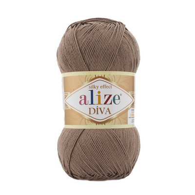 Пряжа Alize (Ализе) Diva / уп.5 мот. по 100 г, 350м, 688 молочно-коричневый А