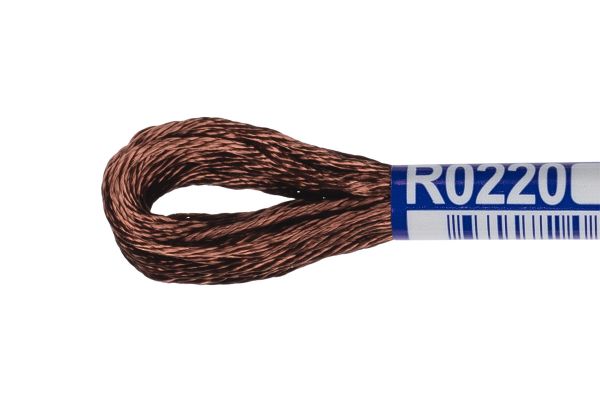 Мулине Gamma вискоза 100%, цв.R0220 т.коричневый, 12 мотков по 8 метров