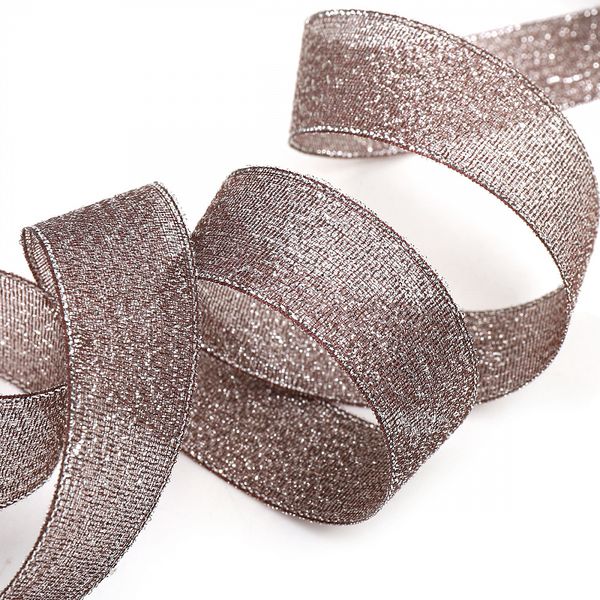 Лента с люрексом 25 мм, 139 черный/серебро, уп. 22,85 м