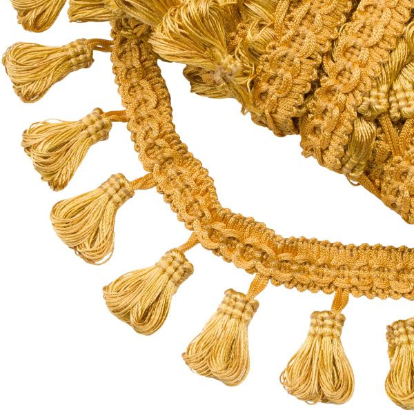 Бахрома отделочная 50.0 мм / 10 метров, с кистями 112 золотистый