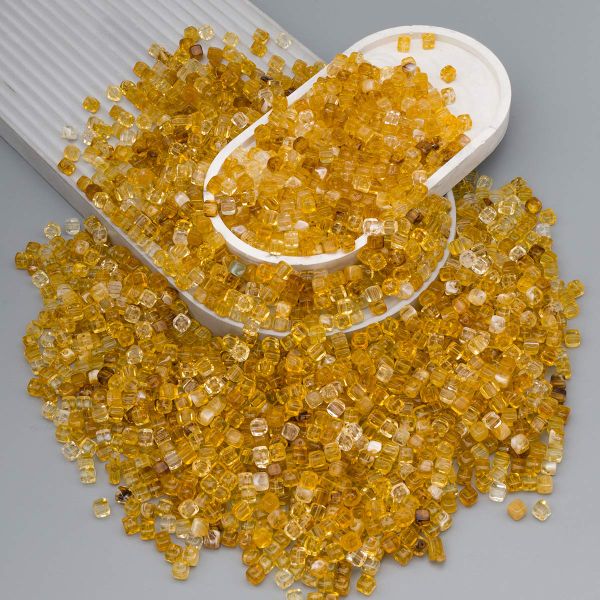 Бусины акрил 6.5х6.6 мм, 500 г, прозрач. в цвете, куб, AD019 раухтопаз, (7748713)4658 , Astra&Craft