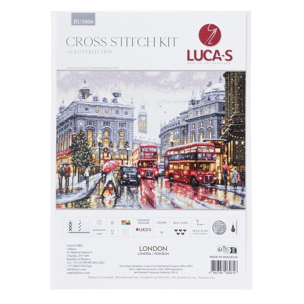 Набор для вышивания нитками Luca-S, Лондон, 44,5х32см