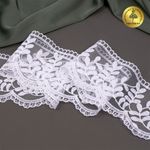 Кружево на сетке 85 мм, цв.01 белый, уп.13.7м, Kruzhevo