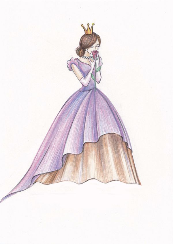 Скетч для раскрашивания цветными карандашами Фрея, RPSK-0027 Принцесса Роза 21х14.8 см, 1 л