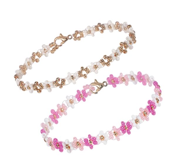 Набор для бисероплетения 11-010 Браслеты. Розовые цветы, 0.5 см, Klart 11-010