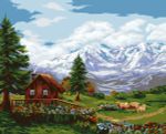 Картина по номерам Фрея, В горной долине, 50х40 см