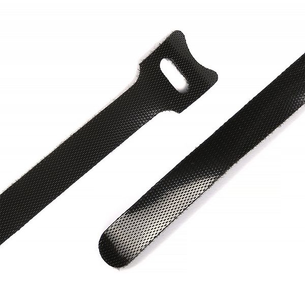 Лента контактная липучка (велкро) хомут 15 мм, 1,2 см, 100 шт, черный /TOS/