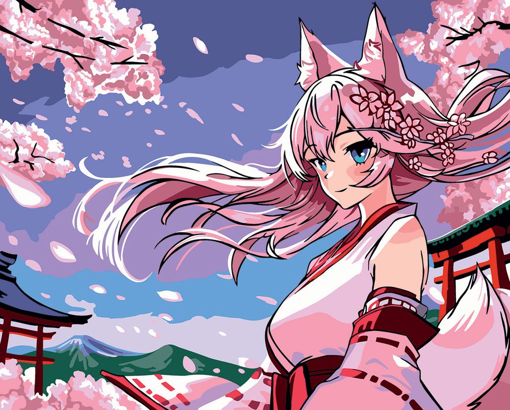 Картина по номерам Фрея PNB/PL-202, В стиле аниме. Кумихо, 50х40 см