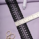 Кружево гипюр (плетёное) 50 мм / 13.7 метров, черный, 3AR1425