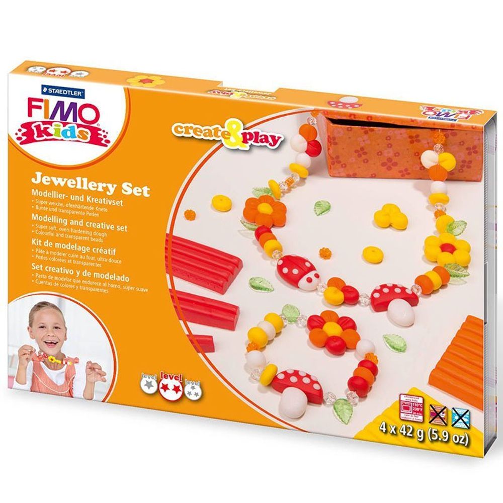 Набор для создания украшений Fimo Kids Create&amp;Play &quot;Цветы&quot; уровень сложности 2, 8033 02