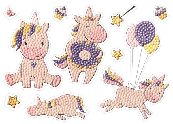 Алмазная (кристальная) мозаика Фрея, наклейки Единороги, 14х19.5 см