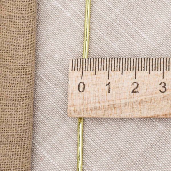 Резинка шляпная (шнур эластичный) ⌀2.0 мм / 100 метров, 0370-6200, металлиз., светлое золото