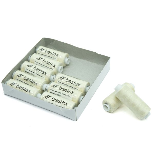 Нитки швейные бытовые Bestex 40/2, 365 м (400 ярд) / 10 кат., 152 бело-молочный