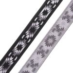 Лента (тесьма) жаккардовая 20.0 мм / 10±0.5 метров, Геометрический орнамент 20279 V3 черный/серый