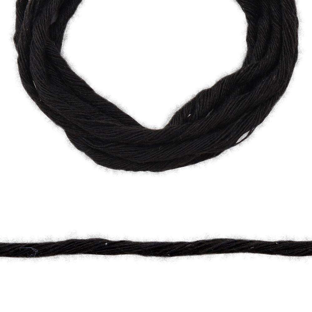 Шпагат х/б ⌀2-3 мм, 50 м, 1500 текс, черный, 70098
