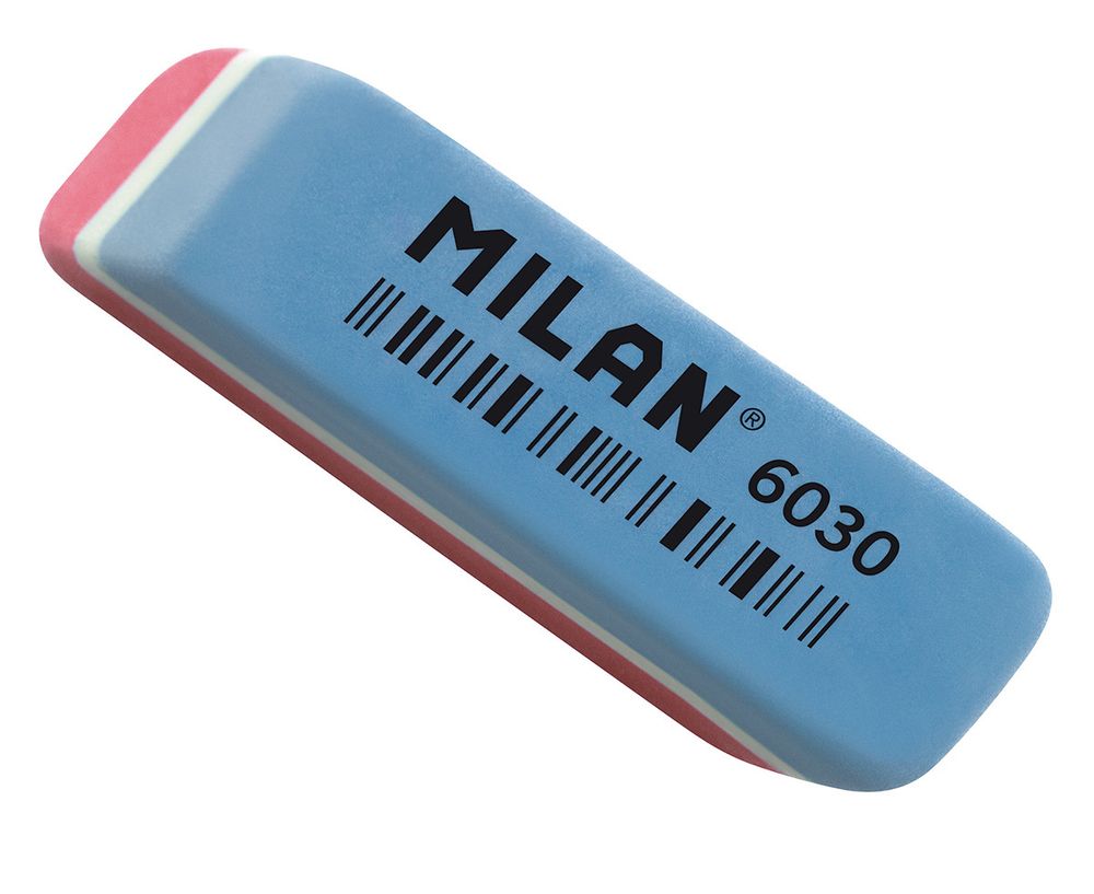 Ластик 6030 скошенный биколор 56x15x12 мм, 30 шт, CPM6030 ассорти, Milan