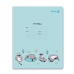 Тетрадь ученическая школьная, выборочный лак, A5 12 л. на скобе 65 г/м², белизна 100% 25 шт клетка, 01406 Деловой енот, Светоч Т87