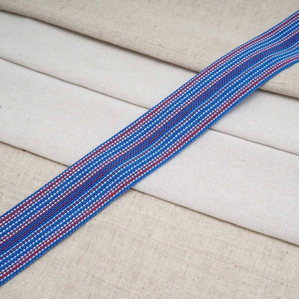 Лента для поясов рис 9830 40мм*25м (синий/красный/белый), С3822Г17