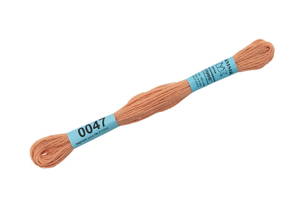 Мулине Gamma 100% хлопок, цв.0047 персиковый, 24 мотка по 8 метров