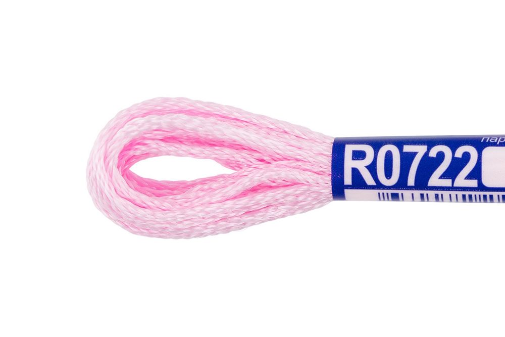 Мулине Gamma вискоза 100%, цв.R0722 розовый, 12 мотков по 8 метров