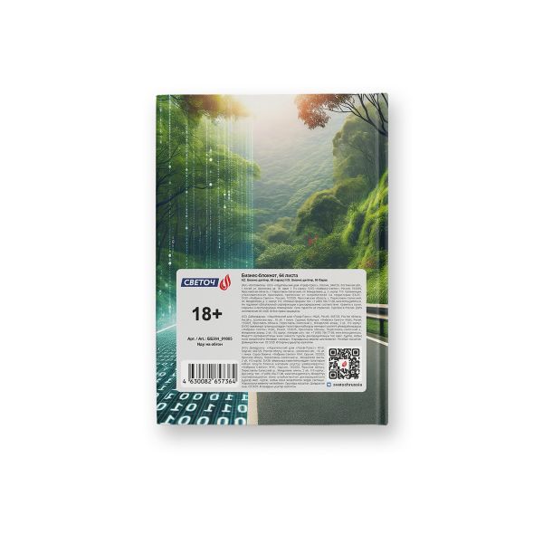 Бизнес-блокнот, глянцевая ламинация, ББ244 A6 64 л. 4 шт клетка, Иду на обгон 01665, Светоч