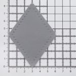 Заплатки пришивные из кожи, ромб 6х8,4см с перфорацией, 2 шт, 100% кожа, 07 серый, 9115