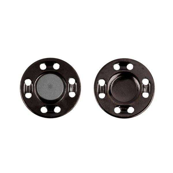 Кнопка магнитная металл пришивная ⌀18.0 мм, 5 шт, 02 черн.никель, Gamma KL-G