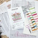 Набор для вышивания нитками LetiStitch, Детская карусель, 16,5х15,5 см
