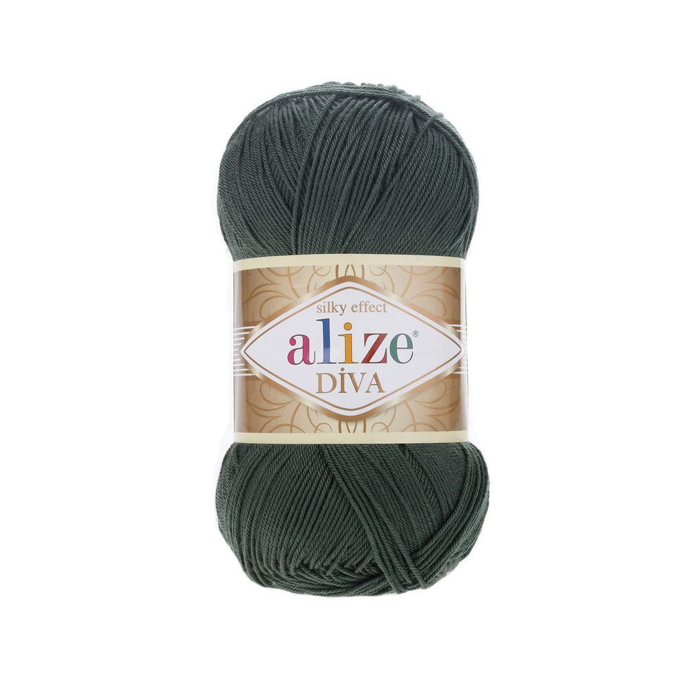 Пряжа Alize (Ализе) Diva / уп.5 мот. по 100 г, 350м, 131 хаки A
