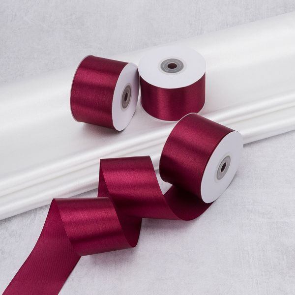 Лента атласная 50.0 мм / 3 шт по 22.86 метра, т.бордовый