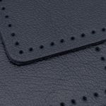 Заплатки пришивные из кожи, квадрат 6см с перфорацией, 2 шт, 100% кожа, 05 темно-синий, 9112