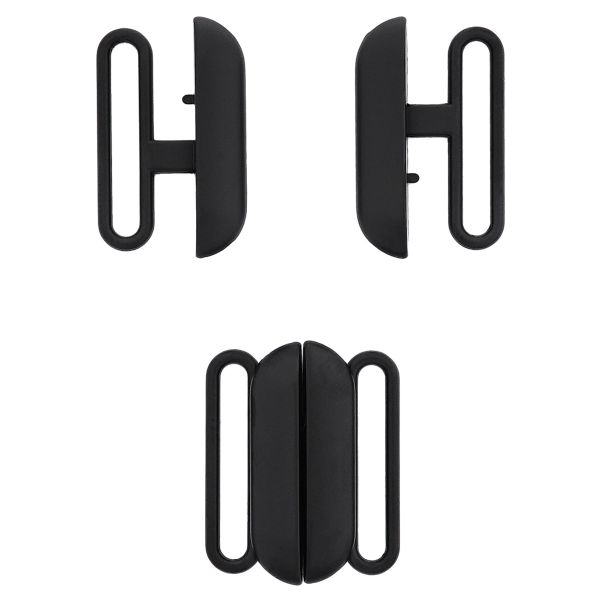 Застежки для купальника (бикини) металл 20.0 мм, черный матовый, МВ_2235, 6 шт