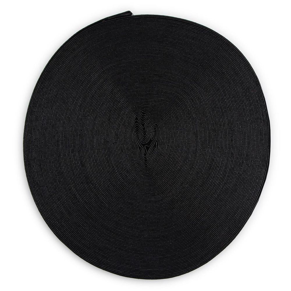 Тесьма лампасная эластичная 20.0 мм / 25 метров, черный/серебро