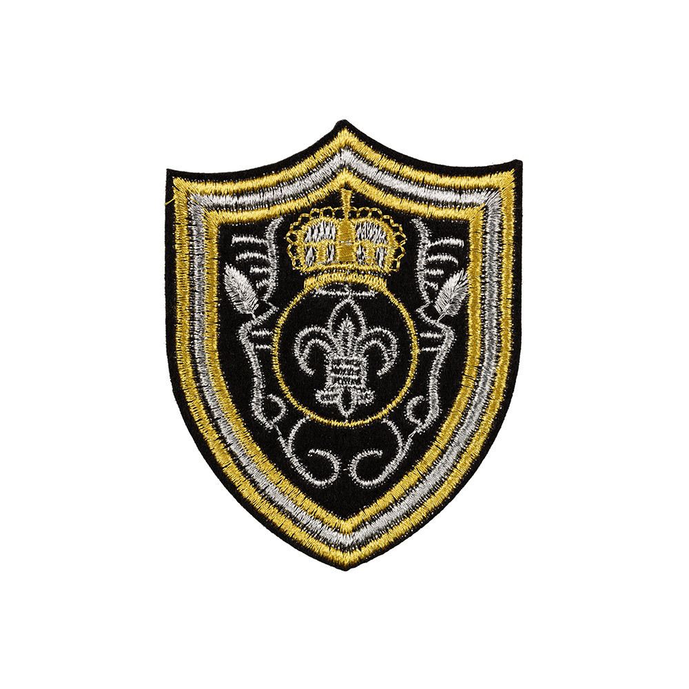 Термоаппликация L №35/5, 5 шт, L209 Эмблема с короной 7.2х6 см, Gamma