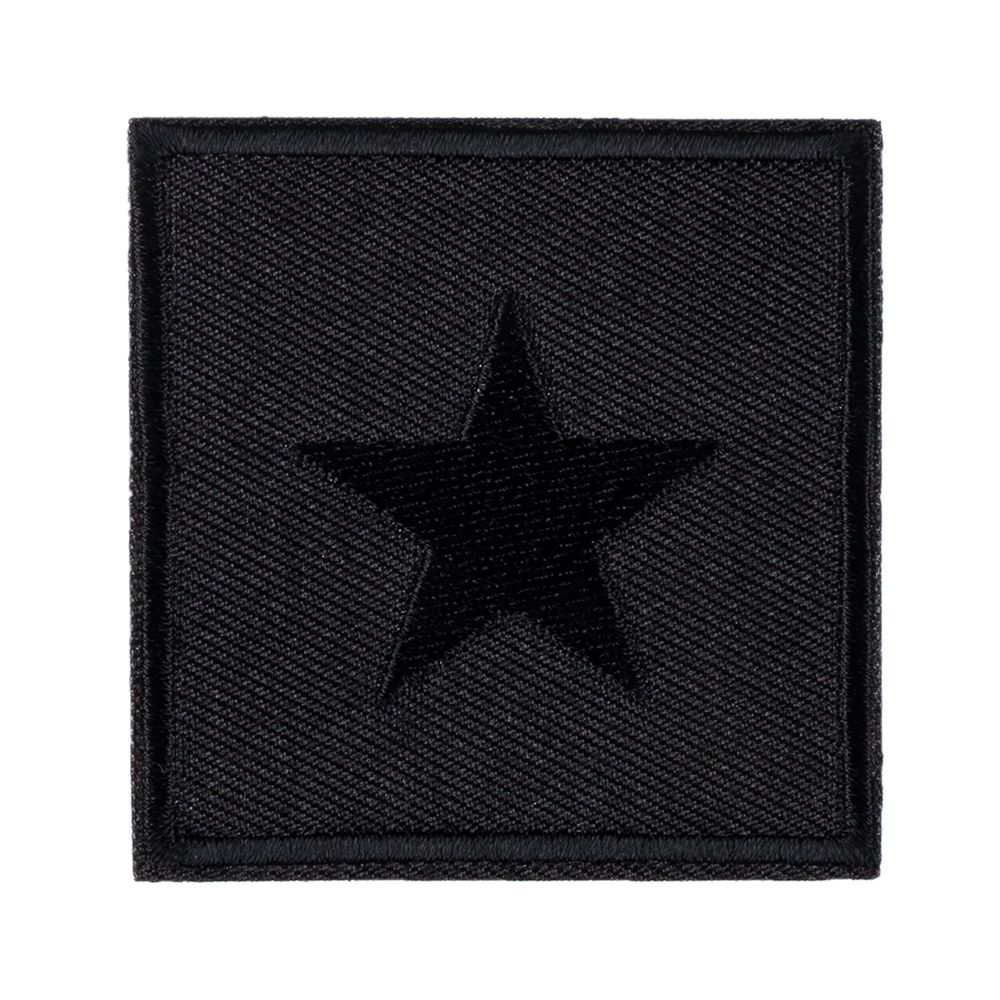 Термоаппликация №57/5, 5 шт, №4720А квадрат со звездой черный 5.3x5.3 см, Gamma