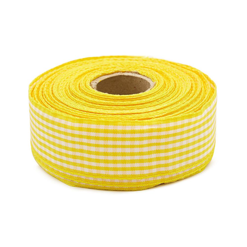 Лента Шотландка, 30.0 мм / 25 м (желтый/белый), С3721
