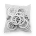 Кольца шторные круглые ⌀38 мм, с металлическим зажимом, белое ДС, 20 шт