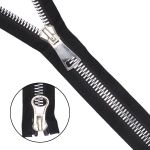 Молния трактор Т10 (10 мм) 2 зам., разъем., 100 см, декор. звено, ник / черн, 5 шт