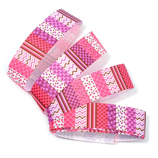 Лента репсовая (в рубчик) с рисунком 25 мм, TBY.LDR121, уп.10м