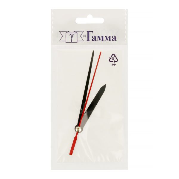 Стрелки для часовых механизмов (часовая/минутная/секундная) ЧМС, 5 шт, 55/84/85 мм, ( черный/красный)