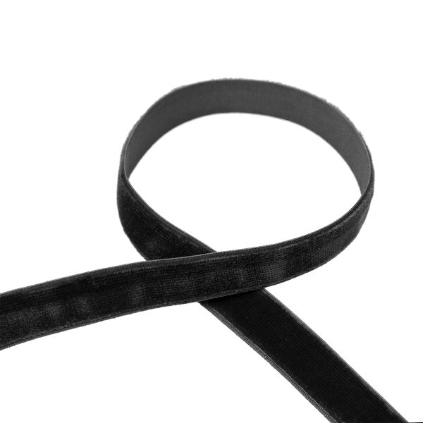 Лента бархатная (тесьма) эластичная 12.0 мм / 16.5±1 метра, 039 черный, Blitz VRE-12