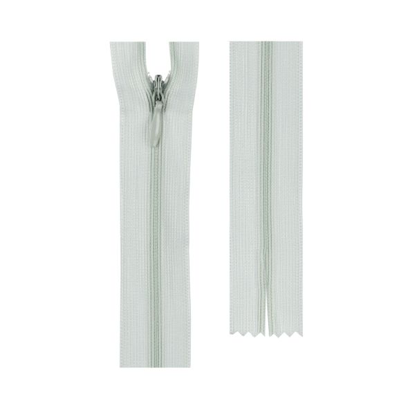 Молния потайная (скрытая) Т3 (3 мм) 1 зам., н/раз., 25 см, пластик, 302 пастельно-серый, G013P Gamma, 10 шт