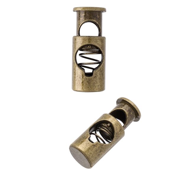 Фиксатор для шнура металл 1 отв., 20х8 мм, (in ⌀5 мм), 25 шт, бронза, MFR18