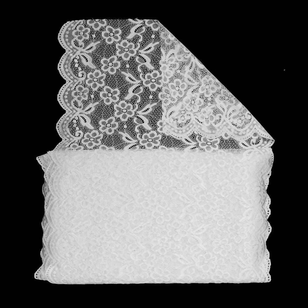 Кружево бельевое эластичное 400 мм / 13.72 м, цв. C501 белый