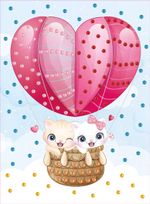 Мозаика 19.5х26.5 см, №28 Котята на воздушном шаре, Hobbius MDS-05