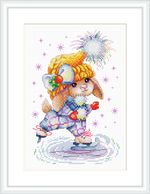 Набор для вышивания нитками МП Студия (Жар-птица), Модная фигуристка 21х14 см