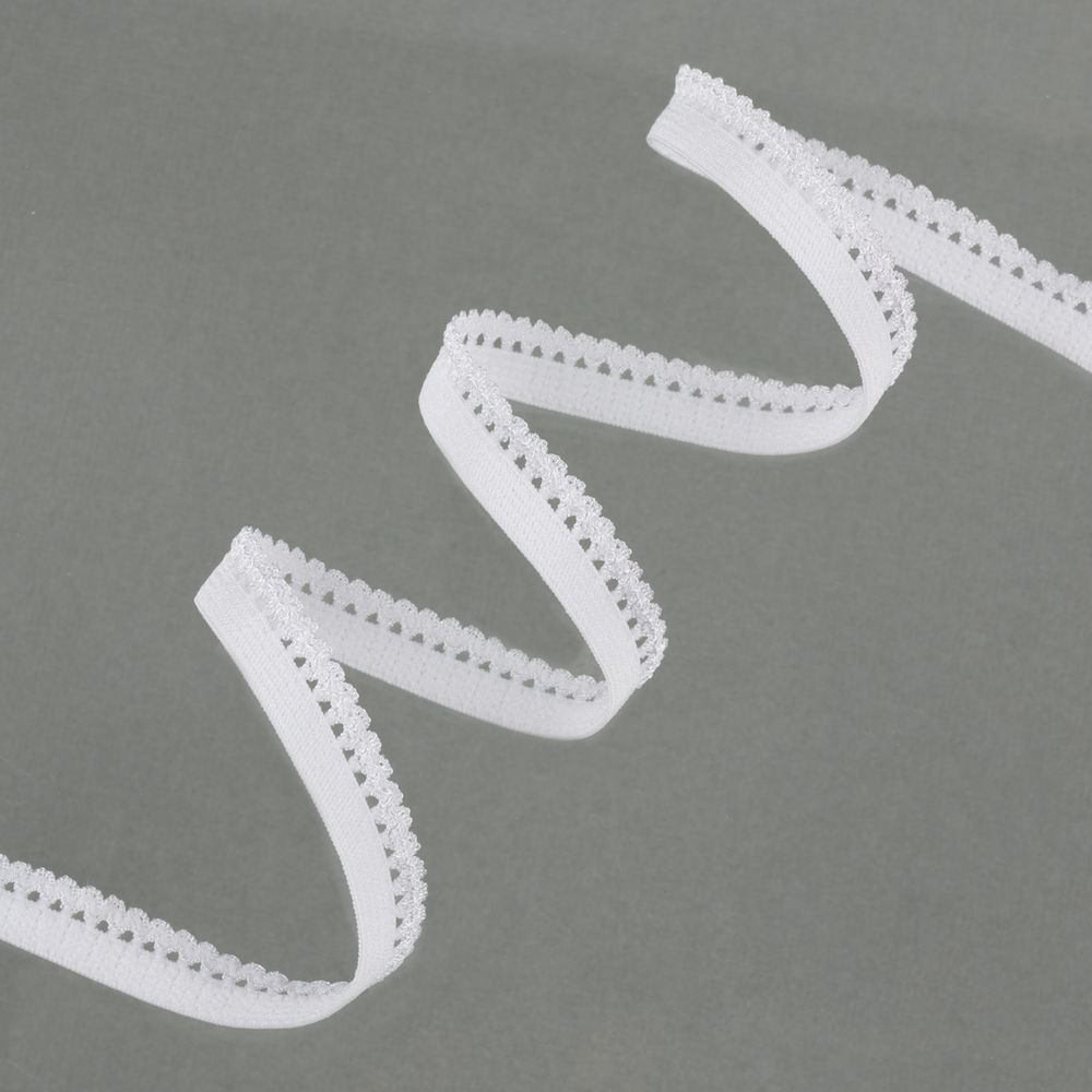 Резинка бельевая (ажурная) 10.0 мм / 25 метров, белый-1, Blitz DT-04